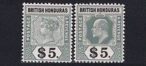 British Honduras 1899-1907 Rare High Values Gummed Reproduction Stamp sv Cover