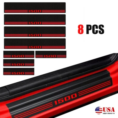 8X Para GMC Sierra 1500 Accesorio Camión Cabina Puerta Alféizar Placa Desgaste Cubierta Protector Foto 1 de 4