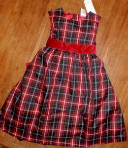 Dress Red Black Plaid Dressy Gymboree Christmas Holiday Girl size 3 New - Picture 1 of 5