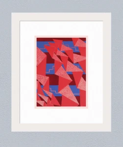 1930 Emile-Allain Seguy Prismas De Colección Pochoir TRIÁNGULOS Galería Enmarcado Certificado de Autenticidad - Imagen 1 de 3