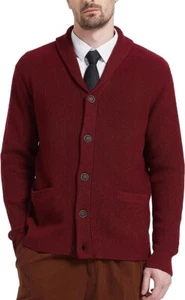 Kallspin Herren Merinowolle Mischung Schalkragen Strickjacke Pullover Button Down Kni - Bild 1 von 10