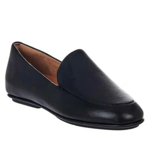 Mocasín FitFlop para mujer LENA de cuero cómodo sin cordones NUEVO negro - Imagen 1 de 15