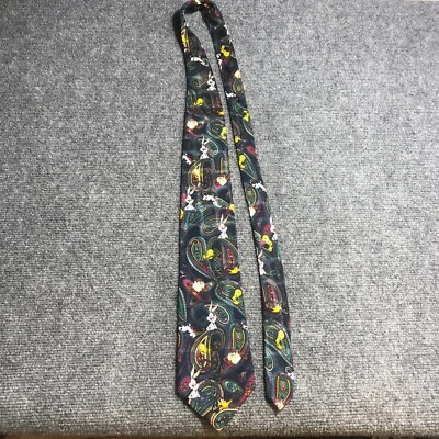 VINTAGE 1997 Warner Bros LOONEY TUNES CHARACTERS Neck Tie 100% Silk New with Tag - Image 1 of 4