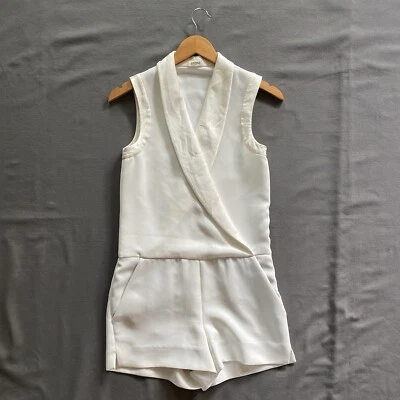 Женский комбинезон L'Agence размер 0 белый без рукавов высокая посадка комбинезон шелк - Изображение 1 из 4