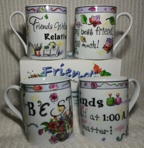 FRIENDS Coffee Mugs Mug Cups Home Essentials Set of 4 Porcelain Box Item RS22 - Picture 1 of 8