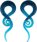 2 Pieces Glass Spiral Tapers Glitter Twist Stretchers Ear Gauges 4G 2G 0G 00G