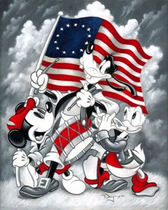 Mickey Walt Disney Kunst Tim Rogerson signiert limitierte Ausgabe 50 March of Independence - Bild 1 von 1