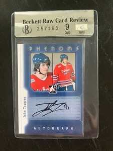 2006 In the Game Phenoms Autograph John Tavares 9 Beckett Raw Review JTA-2