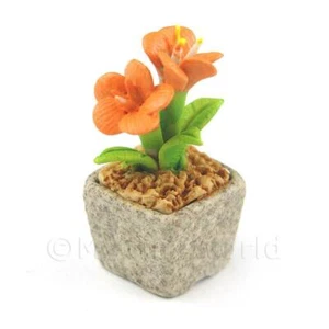 Miniatura Fatto a Mano Arancione Colorato IN Ceramica Per Fiori - Foto 1 di 1