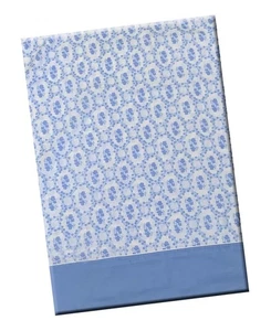 Cannon Royal Family Vintage Blue and White Print, Full Flat Sheet - Picture 1 of 4