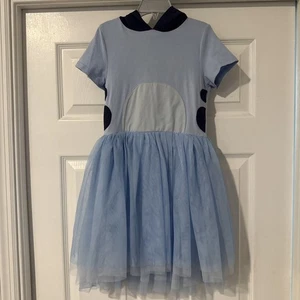 Taylor Joelle Bluey Hooded Costume Dress Size 7 Blue Tulle Halloween Girls - Picture 1 of 10