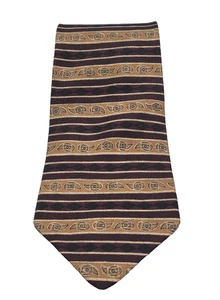 Corbata de seda Croft & Barrow vintage patrón de hojas geométricas marrón EE. UU. - Imagen 1 de 7
