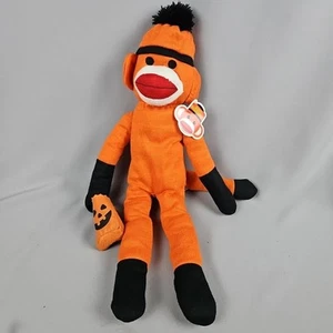 Calcetín Halloween Mono Peluche Plushland Naranja Peluche Niños Juguetes 20" con Etiqueta - Imagen 1 de 9
