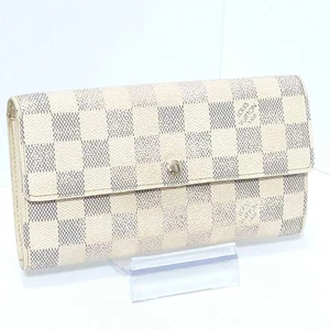Louis Vuitton Portefeuille Sarah Damier Azur Long Wallet White Vintage MWa1054 - Picture 1 of 15