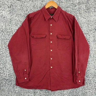 Vintage J Crew Oarsman Shirt Mens XL Red Button Up Double Pocket Hong Kong 90s - Image 1 of 4