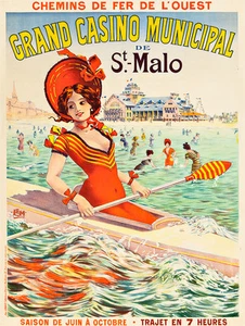 Grand Casino Municipal de St. Malo by LEM A1 High Quality Canvas Print - Picture 1 of 1