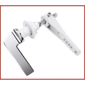 Toilet Flush Handle Replacement Universal Fit Toilet Cistern Handle Chrome Metal - Picture 1 of 12