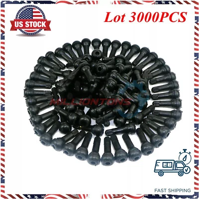 LOT 3000pcs TR 413 Short Rubber Tubeless Snap-In Tyre Tire Valve Stems Black - Image 1 of 4