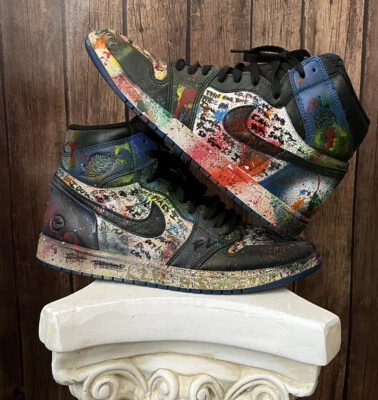 Talla 11.5- Jordan 1 Retro Alto OG x Fragmento Diseño 2014 JohnGeiger Propiedad Personalizada Foto 1 de 4