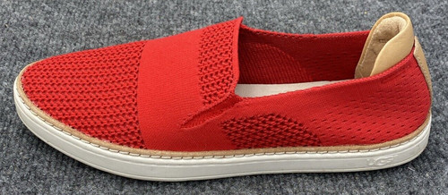 Scarpe Ugg donna taglia 7 Sammy rosso maglia maglia slip on comode mocassini sneakers