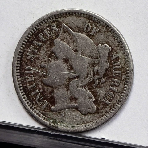 1868 Three Cent Nickel 3CN - Good Details, Surface Issues (49240-L) Cover