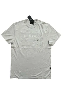 G-Star Raw Mens Applique Multi Technique T-Shirt $55 Oyster Size S - Picture 1 of 5