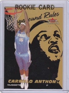 Tarjeta de novato Carmelo Anthony 2003 Fleer Traditions Playground Rules NUGGETS RC - Imagen 1 de 2