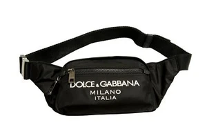 Dolce & Gabbana Unisex Black Logo Crossbody Fanny Shoulder Bag - Picture 1 of 7