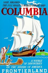 Disneyland - Frontierland - Sail Aboard Columbia - 1958 - Travel Poster Magnet - Picture 1 of 2