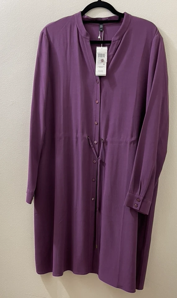 Eileen Fisher Womens Purple Tencel Blend Button-down Shirtdress M BHFO 7728