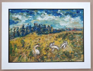 Schmiterlöw, Bertram von (1925 - Franzburg – 2021) "Vögel im Feld", Ölbild - Bild 1 von 6