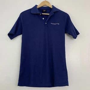 Vintage Sneakers Porsche Unisex Small Blue Polo Shirt Single Stitch USA Made - Picture 1 of 6