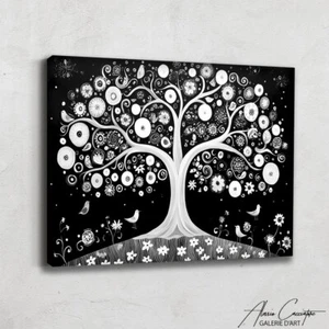 Celtic Tree Of Life Canvas Wall Art Spiritual Gift Zen Decor Bedroom Black White - Picture 1 of 10
