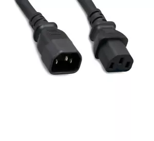 1FT-15FT Extension AC Power Cord IEC60320 C13/C14 14 AWG 15A 250V SJT Heavy Duty - Picture 1 of 1