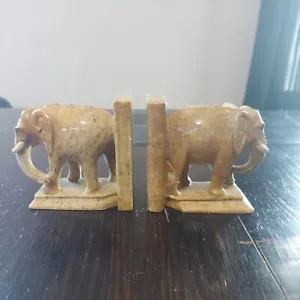 Vintage Marmor Elefant Bücherenden Made in India 4,25T x4,75L ❤❤❤ - Bild 1 von 9