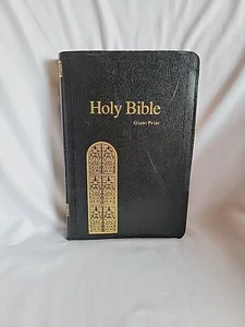 KJV Holy Bible GIANT PRINT Nelson Red Letter Concordance Vintage Gold Black - Foto 1 di 3