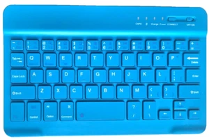 Ultraschlanke Bluetooth Tastatur Tragbar Blau Mini 8” x 5” Kabellose Tastatur Recha - Bild 1 von 7