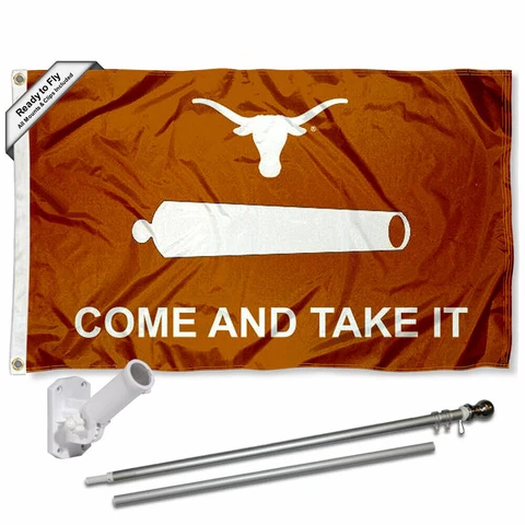 Texas Longhorns Come and Take It Flag Pole and Bracket Gift Set Package Cover