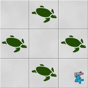 Turtles Vinyl Wall Tile Stickers Decals Bathroom Home Decor - Picture 1 of 2