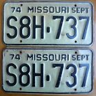 Matched Set of Sept 1974 Missouri License Plates