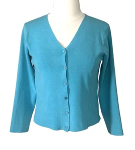 City Silk Womens P/M Cardigan Sweater  L/S Full Fashioned Silk  Blend Cropped - Picture 1 of 11