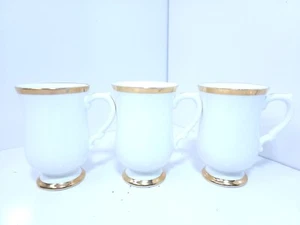 Royal Victoria Fine Bone China Footed Coffee Tea Cups Set of 3 - Picture 1 of 10
