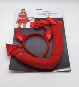 RED DEVIL Adult/Child Costume Accessories! HEADBAND-TAIL-CHOKER - Picture 1 of 3