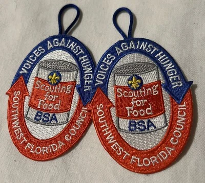 Lot/2 BSA VOICES AGAINST HUNGER SOUTHWEST FLORIDA COUNCIL Embroidered Patches - Image 1 of 4