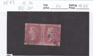 GB QV 1d rot Sg43 -DG-DH - horizontales Paar - Platte 76 - gebraucht - Bild 1 von 1