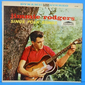 JIMMIE RODGERS SINGS FOLK SONGS LP 1958 SIGNED NICE CONDITION! VG/VG!! - Picture 1 of 7