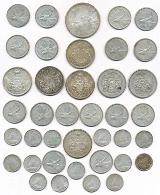 80% CANADA Bullion Junk Silver Coins $10 Face Value  Mixed Circulated Condition - Image 1 of 2