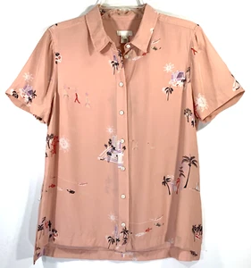 J.CREW COLLECTION Gr. 8 100% Seide Top in Vacationland Vintage Print - Bild 1 von 14