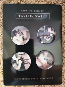 Juego de 4 prendedores insignias Taylor Swift - inspirados en el Departamento de Poetas Torturados TTPD - Imagen 1 de 5