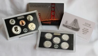 2018 San Francisco Mint Silver REVERSE Proof 10 Coin Set in Box 2018-S - Image 1 of 4
